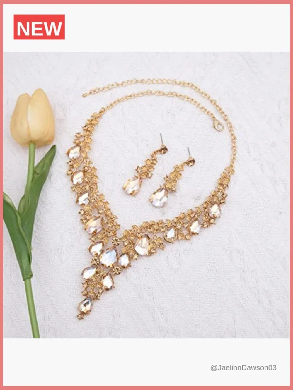 Elegant Crystal Flower Bridal Necklace Earrings Bangle Set Wedding Dress